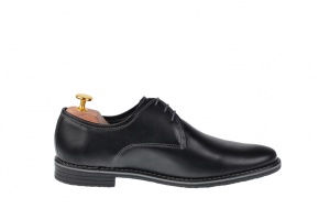 Pantofi barbati, model casual din piele naturala box, culoare neagra - 336NBOX - Img 3