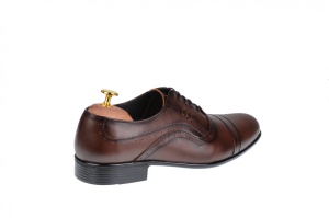 Pantofi Barbati Office, Eleganti, din Piele Naturala, cu Elastic, Maro, CIUCALETI SHOES - Img 6