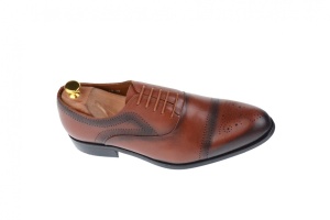 Pantofi barbati office, eleganti din piele naturala maro, Nevalis - 850M - Img 4