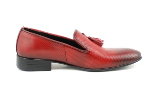 Pantofi barbati, piele naturala, rosu - 036RED