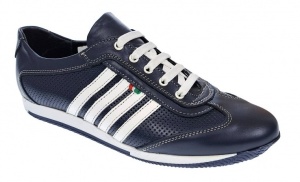 Pantofi barbati sport din piele naturala - Model bleumarin 1053BLA