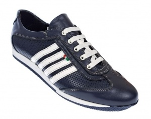 Pantofi barbati sport din piele naturala - Model bleumarin 1053BLA - Img 3