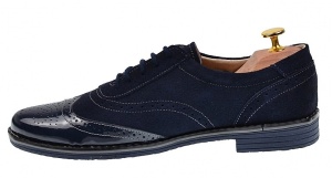 Pantofi casual barbati din piele naturala bleumarin L870LVBLM - Img 2
