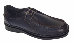 Pantofi casual barbati din piele naturala pe calapod lat - Bleumarin GKR11BL - Img 4