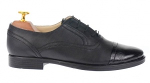 Pantofi casual dama din piele naturala box cu varf lac - P291LACN - Img 3