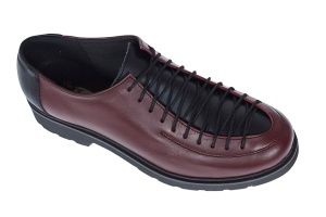 Pantofi casual dama din piele naturala - Model Visiniu cu Negru PDGINAVIS - Img 5