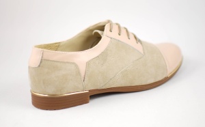 Pantofi dama casual din piele naturala BEJ - RUT2LACBEJ - Img 2