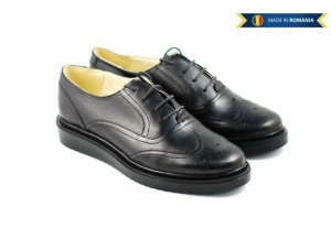 Pantofi dama casual din piele naturala bleumarin - Cod: P29BLM - Img 4