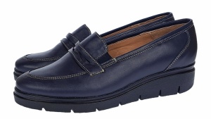 Pantofi dama casual din piele naturala, bleumarin inchis - P105BLBOX - Img 3