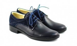 Pantofi dama casual din piele naturala bleumarin - ROV1BLM