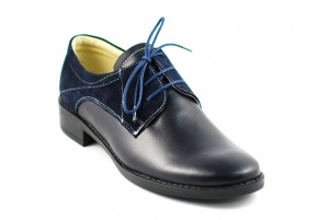 Pantofi dama casual din piele naturala bleumarin - ROV1BLM - Img 3