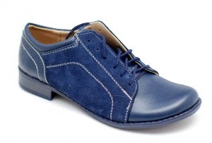 Pantofi dama casual din piele naturala box cu piele intoarsa - P53BLVELBOX