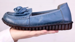 Pantofi dama casual din piele naturala Ciucaleti Aisha Albastru - Img 5