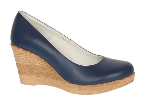 Pantofi dama casual din piele naturala cu platforme de 7cm - Bleumarin NA170BLM - Img 7