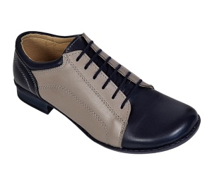 Pantofi dama casual , din piele naturala , Gri - Bleumarin P53GRIBL - Img 7