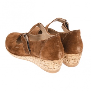 Pantofi dama, casual, din piele naturala intoarsa, maro - P38MVEL - Img 4