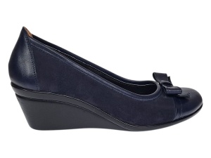 Pantofi dama casual din piele naturala intoarsa velur P1761BLM - Img 3