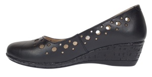 Pantofi dama, casual, din piele naturala negru box, cu platforma de 5 cm - MALTAN - Img 6