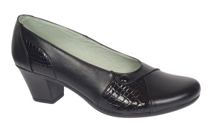 Pantofi dama casual din piele naturala negru croco P33CRN - Img 3