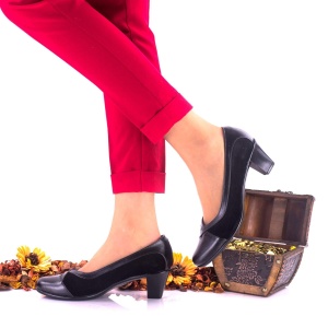 Pantofi dama casual din piele naturala toc 5 cm - NA112NPS - Img 2