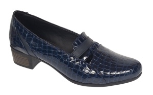 Pantofi dama comozi casual din piele naturala bleumarin croco P18CRBL - Img 3