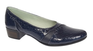 Pantofi dama comozi casual din piele naturala bleumarin croco P18LBLCR - Img 3