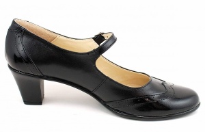 Pantofi dama comozi si eleganti, din piele naturala BOX si LAC, cu toc de 5 sau de 7 cm, P104NL5 - Img 2