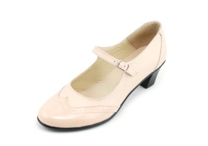 Pantofi dama comozi si eleganti, din piele naturala, cu toc de 5 cm, P104BEJ - Img 6