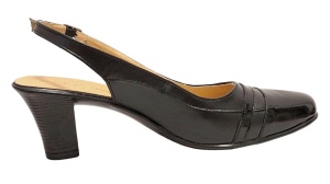 Pantofi dama decupati din piele naturala - Model 301 Negru cu toc de 7cm - Img 4