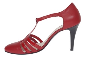 Pantofi dama decupati din piele naturala - Stiletto Rosu NAA11R - Img 3