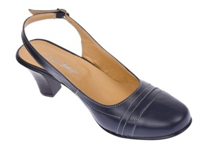 Pantofi dama decupati eleganti din piele naturala cu toc de 7cm bleumarin - S301BLBOX - Img 6