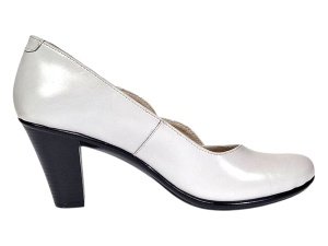 Pantofi dama din piele naturala cu toc de 7cm Katty Alb P134233ALB - Img 5