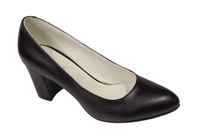 Pantofi dama din piele naturala cu toc de 7cm, Negru NAA32N7 - Img 3