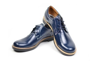 Pantofi dama eleganti casual din piele naturala, de culoare albastra - PBE434 - Img 2