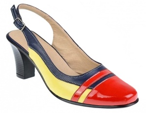 Pantofi dama eleganti decupati din piele naturala cu toc de 7cm S301RBLG