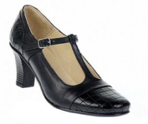 Pantofi dama eleganti din piele naturala cu bareta si varf lac - LP50N - Img 2