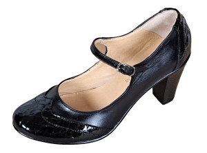 Pantofi dama, eleganti, din piele naturala cu toc 5cm sau 7cm - Made in Romania P104NLCRT7 - Img 7