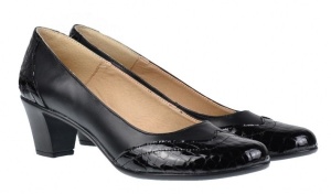 Pantofi dama eleganti din piele naturala - Victoria Negru P104CROCON - Img 6
