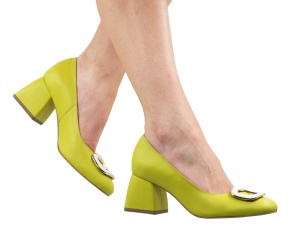Pantofi dama office din piele naturala Angely Verde fistic B15VFO