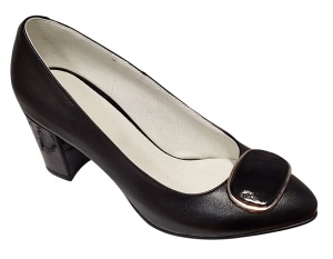 Pantofi dama office eleganti din piele naturala cu toc de 7cm - Model Arinna Negru - Img 6