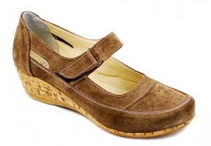 Pantofi dama piele intoarsa cu platforma - Model casual maro P9154M