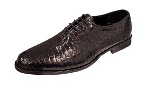 Pantofi eleganti barbati din piele naturala croco lac - Model Donato Negru - Img 6