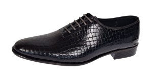 Pantofi eleganti barbati din piele naturala Havana Croco Lac Negru - Img 6