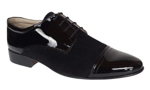 Pantofi eleganti barbati din piele naturala intoarsa cu varf lacuit - Enzo