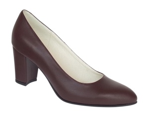 Pantofi eleganti dama din piele naturala box, toc 7 cm - Model Selena NA87BORDOP - Img 4