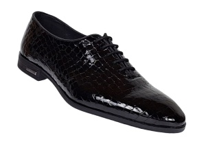 Pantofi eleganti pentru barbati, piele naturala croco Negru GKR70N
