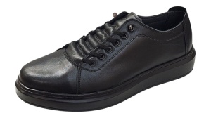 Pantofi sport-casual barbati din piele naturala culoare neagra DeSuceava RSY01N - Img 7
