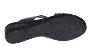 Papuci dama de vara cu platforme de 5 cm, din piele naturala, NEGRU, PAP21N - Img 6