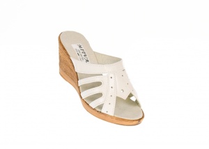 Papuci dama de vara cu platforme de 7 cm, din piele naturala, ALB, BOX, PAP4ALB - Img 3