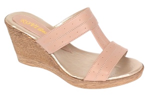Papuci dama din piele naturala cu platforme de 7cm Nude PAP300NUD - Img 7